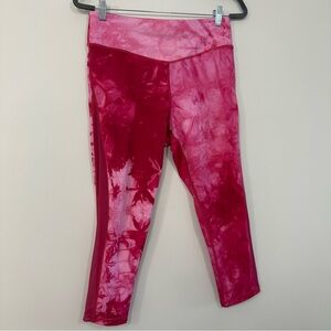 ZYIA cropped Hendrix pink fuchsia tie dye mesh cropped leggings crops 8-10